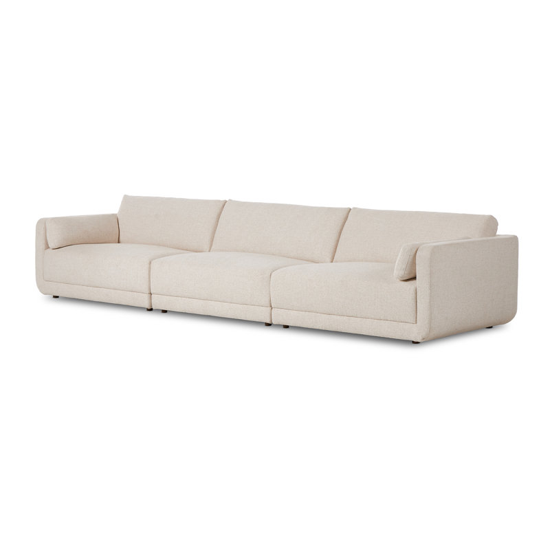 Canapé rembourré 152,25 po Naples, Mélange de polyester crème