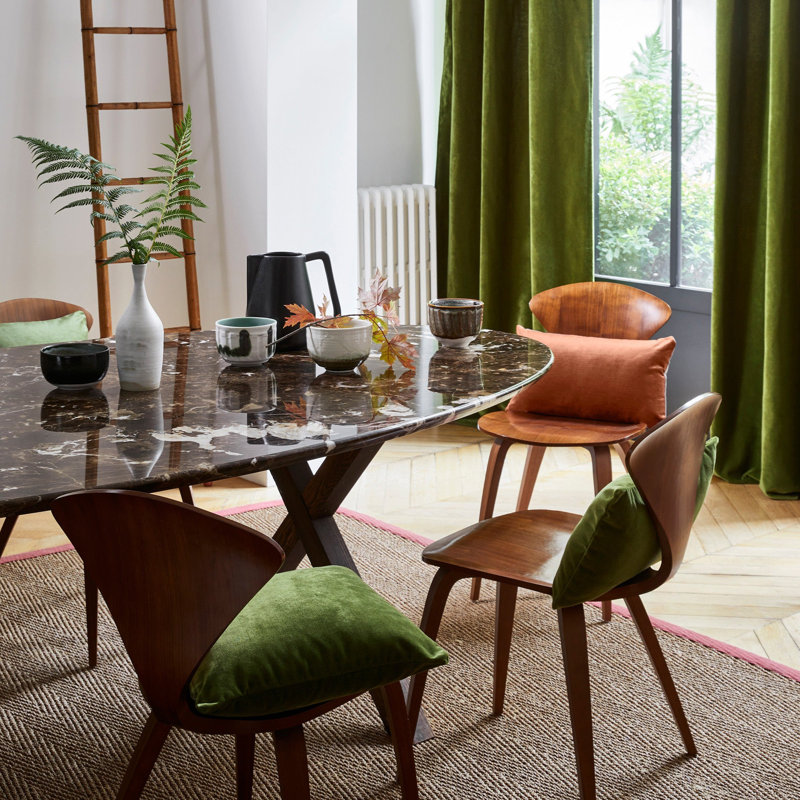 Dario Room Darkening Curtain Single Panel, Green, 137 x 280cm