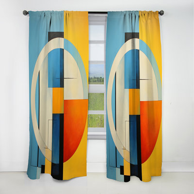 Clanton - Midcentury Abstract Blackout Curtain - 1 Panels