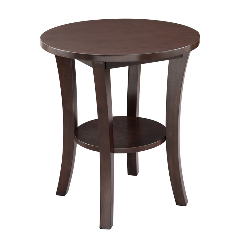 Boa Solid Wood Round Side Table, Chocolate Cherry