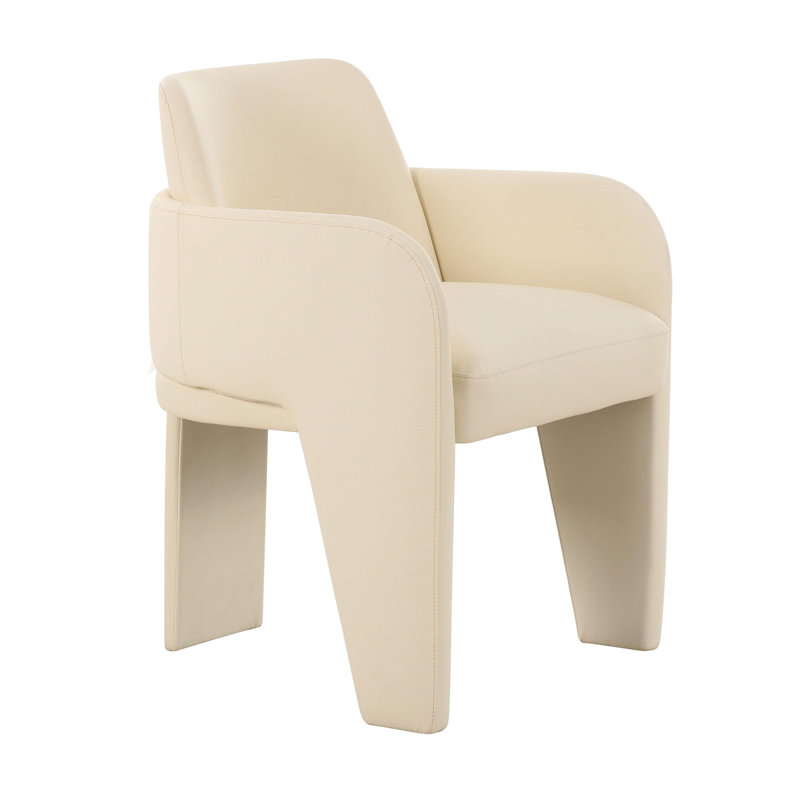 Vegan Leather Dining Chair, Cream