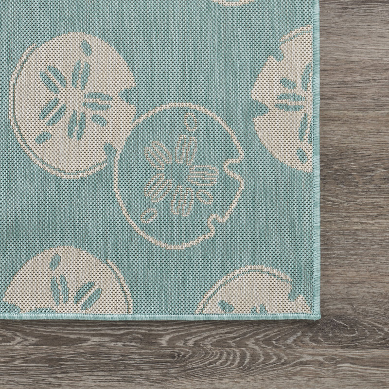 Seanda tissé à plat bleu sarcelle, Rectangle 7 pi 10 po x 9 pi 10 po