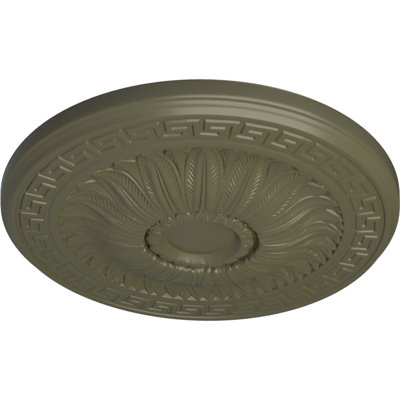 Médaillon de plafond Endurathane Berkshire, DE 20 1/8 po x P 3 7/8 po x P 1 7/8 po (convient aux auvents jusqu'à 6 3/8 po), fini cuivre patiné peint à la main