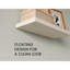 Tablettes flottantes, chêne blanchi, 2 tablettes, H 1,50 po