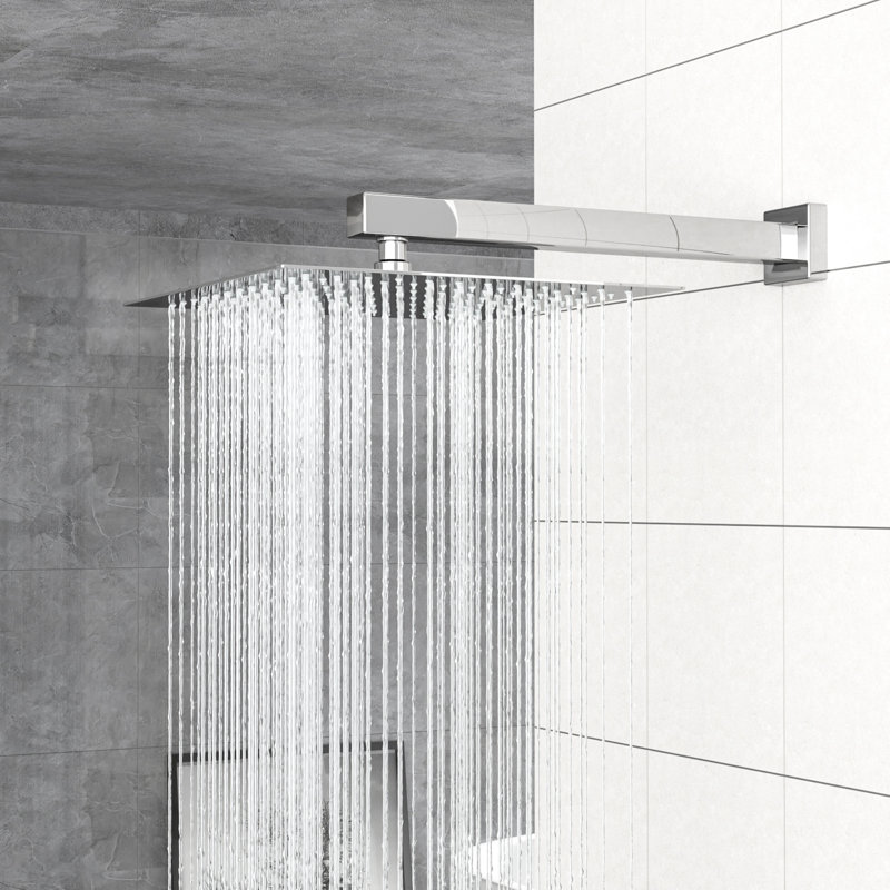 10 Inch Wall Mounted Dual Shower Head Square System With Valve -