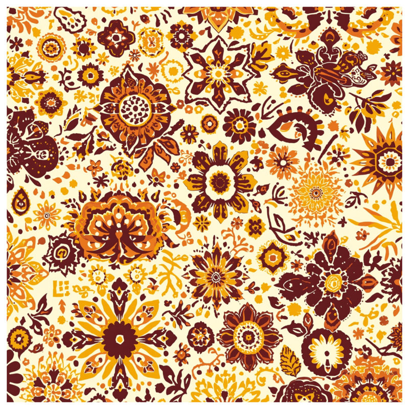 Floral Ornamental Pattern Comforter, Queen