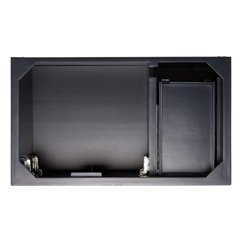 Midnight Navy Blue 36" Freestanding Single Basin Vanity Cabinet with Brass Hardware