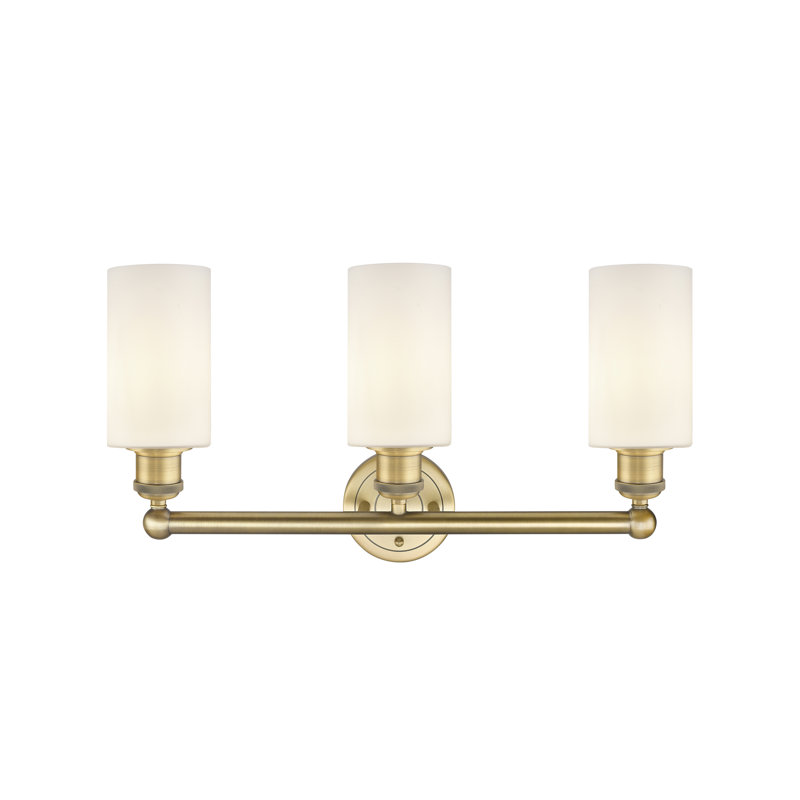 Caldello 3 - Light Dimmable Vanity Light, Matte White, Brushed Brass