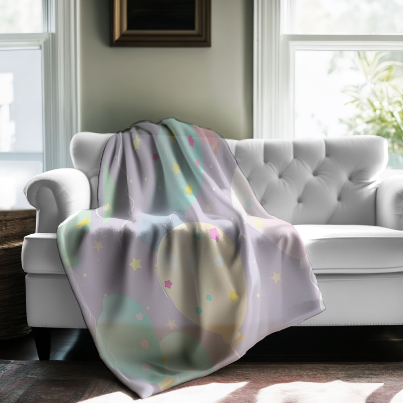 Jeté pastel Tender Floaters - 1 pièce Premium Sherpa Bl, Lit simple