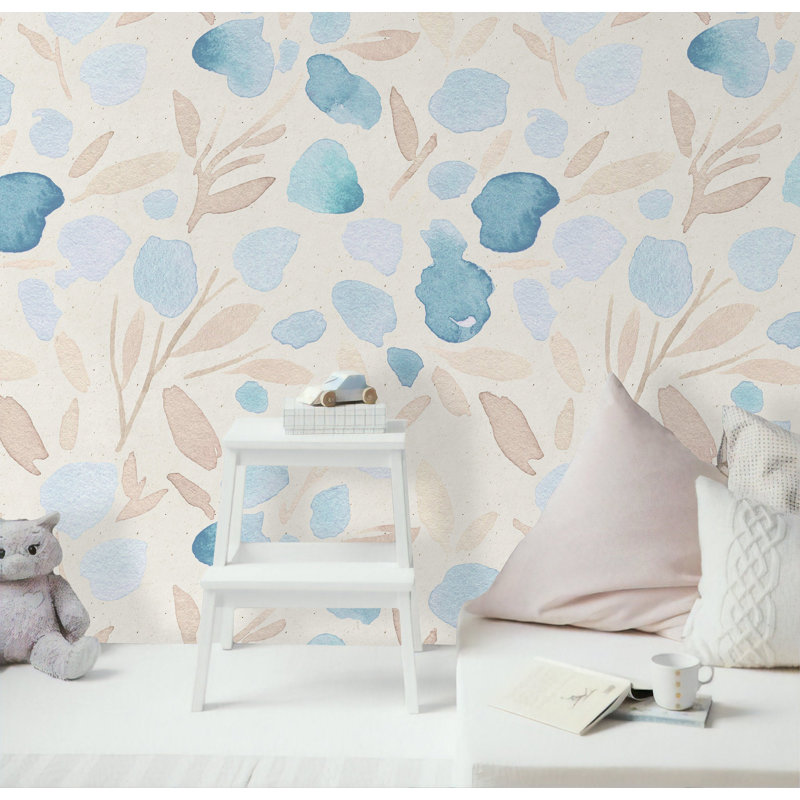 Papier peint amovible à motif floral, L 75 po x l 112 po