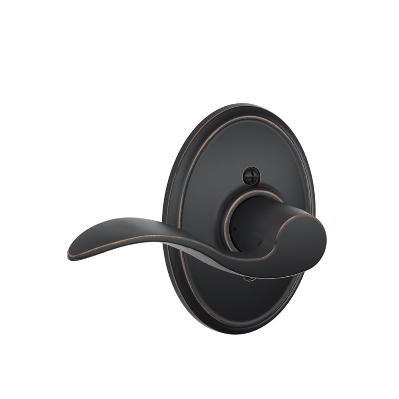 Accent Lever with Wakefield Trim Non-Turning Lock, Left Hand, Aged Bronze