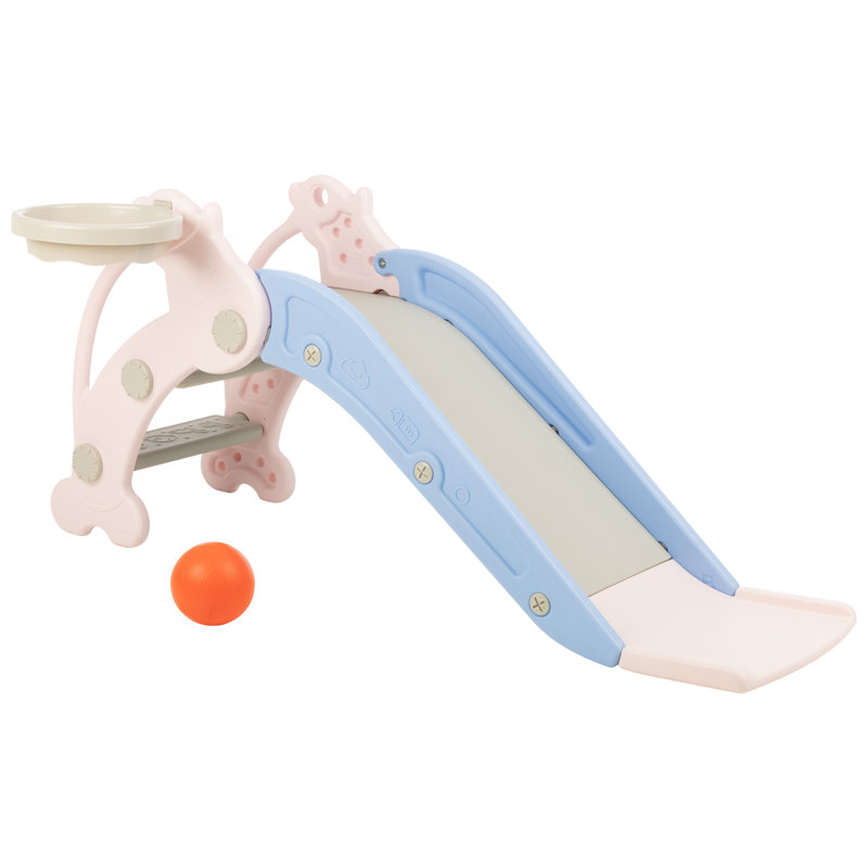 Glissoire Hey Play pour tout-petits avec panier de basketball