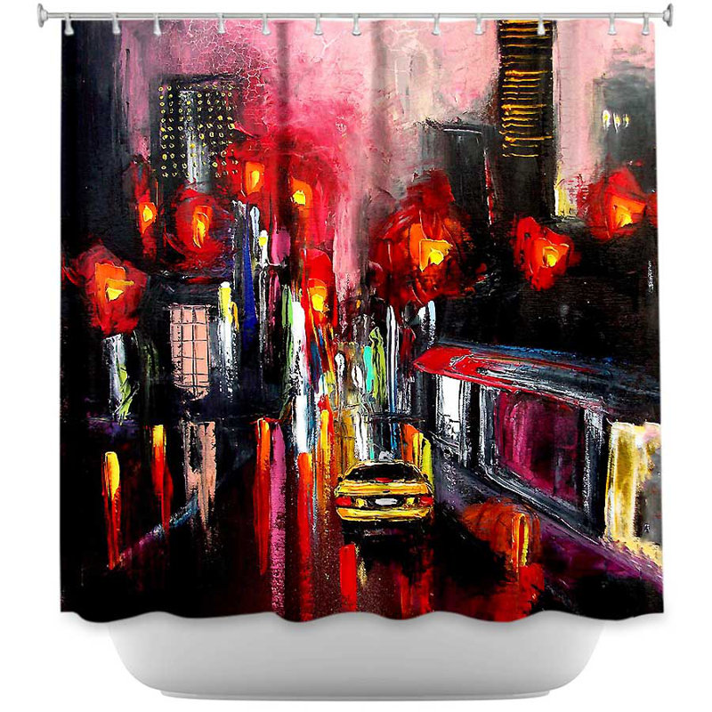 Rideau de douche simple faces de la ville 145