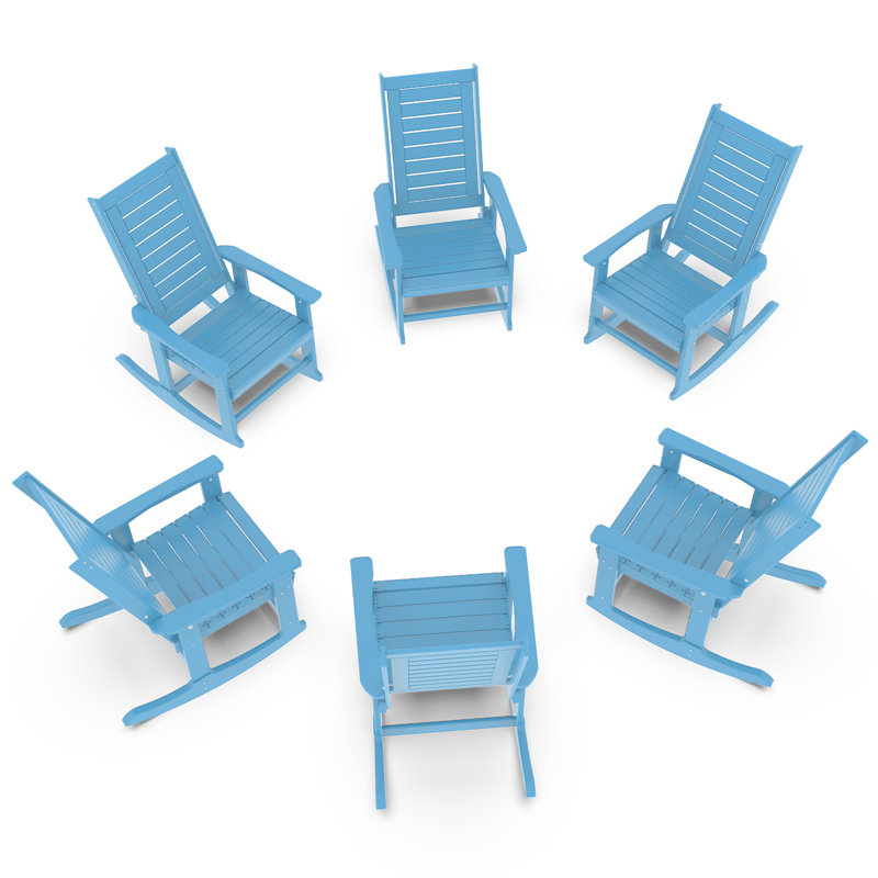 Chaise berçante d'extérieur Hdpe (ensemble de 6), Arctic