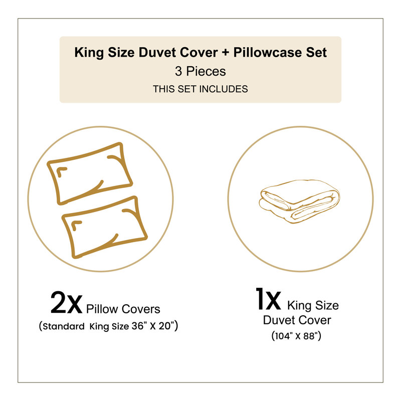 Beige Dark Brown Circus Sketch King Microfiber Duvet Cover Set