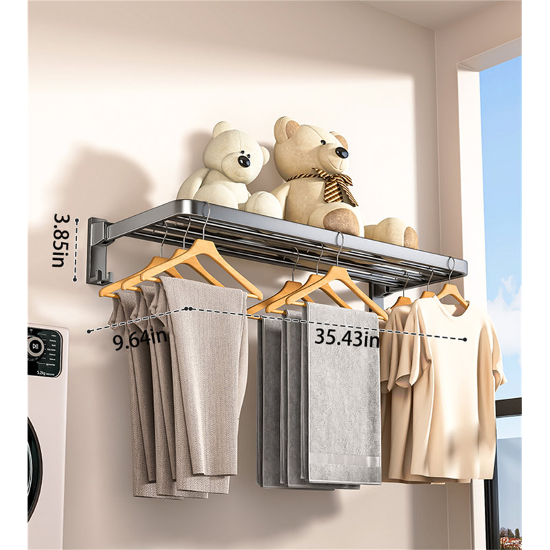 Portemanteaux mural multifonctionnel Spacesaver, H 3,85 po x l 35,43 po x P 9,64 po
