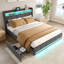 Carlyann Modern Fabric Bed Frame With LED Headboard Storage, USB & Type-C Ports, And Under-Bed Drawers-1629624114-1629624113