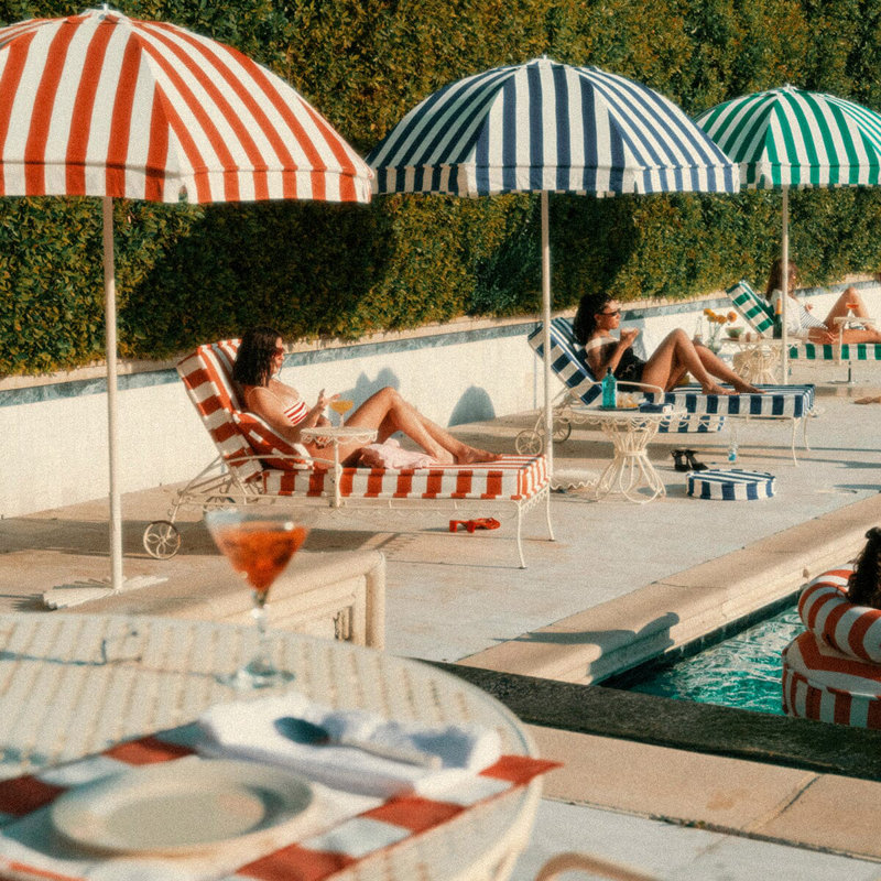 Patio 90'' W Umbrella, Red/White