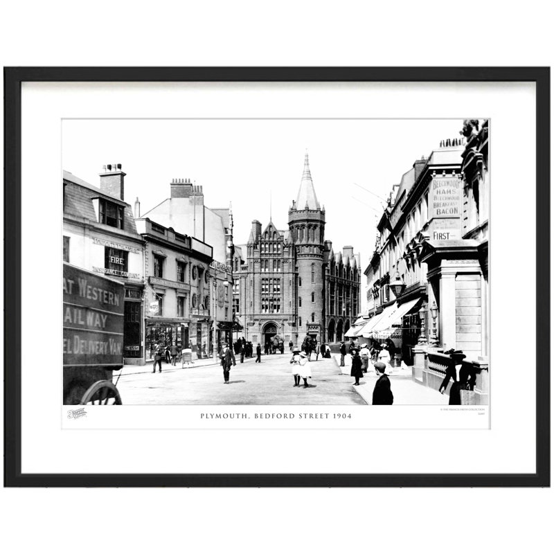 Plymouth, Bedford Street 1904 by Francis Frith - Single Picture Frame Print, 40cm H x 50cm W x 2.3cm D