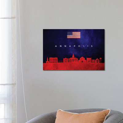 Annapolis Maryland Skyline by Adrian Baldovino - Wrapped Canvas Print