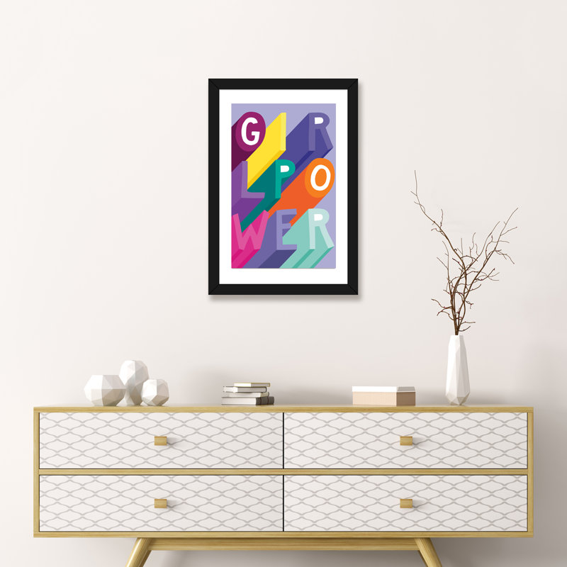 «Tween Dreamin I» par Richelle Garn - impression d'art graphique, H 24 po x l 16 po x P 1 po, Papier encadré noir, Blanc