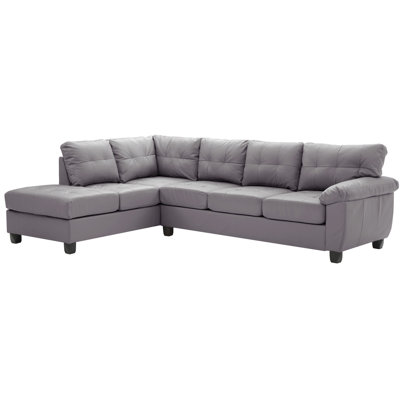 Gray Glory Furniture Gallant G912b Sectional - Removable Backs For Trouble- Delivery. Long-lasting Hardwood Frame. Pocketed Coil Cushions With Foam And Fiber Coziness. Chaise Can Be Positioned Left