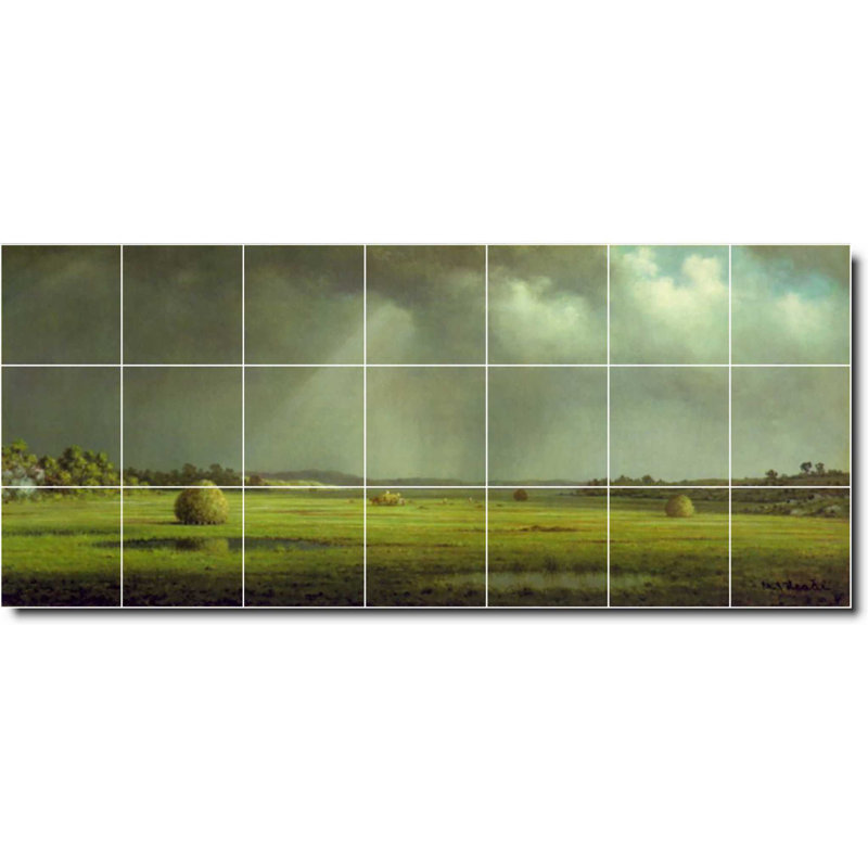 Carreau de céramique décorative 42 po x 18 po 6 po x 6 po, Paysage 04184