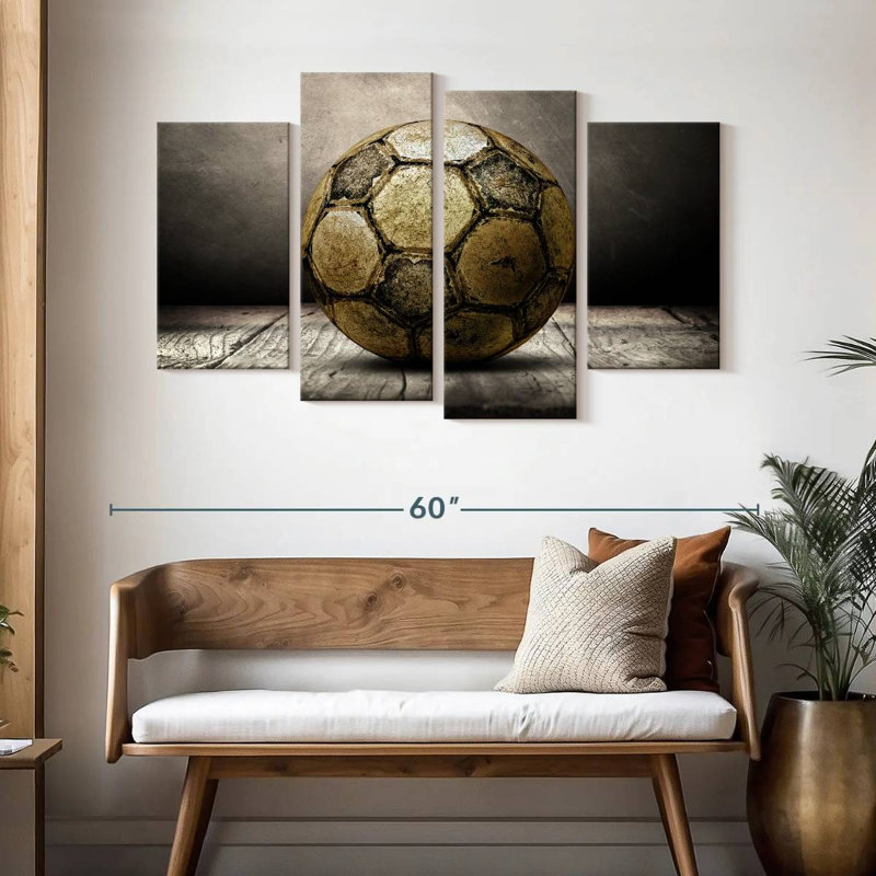 Retro soccer ball Sireci, H 32 po x l 52 po