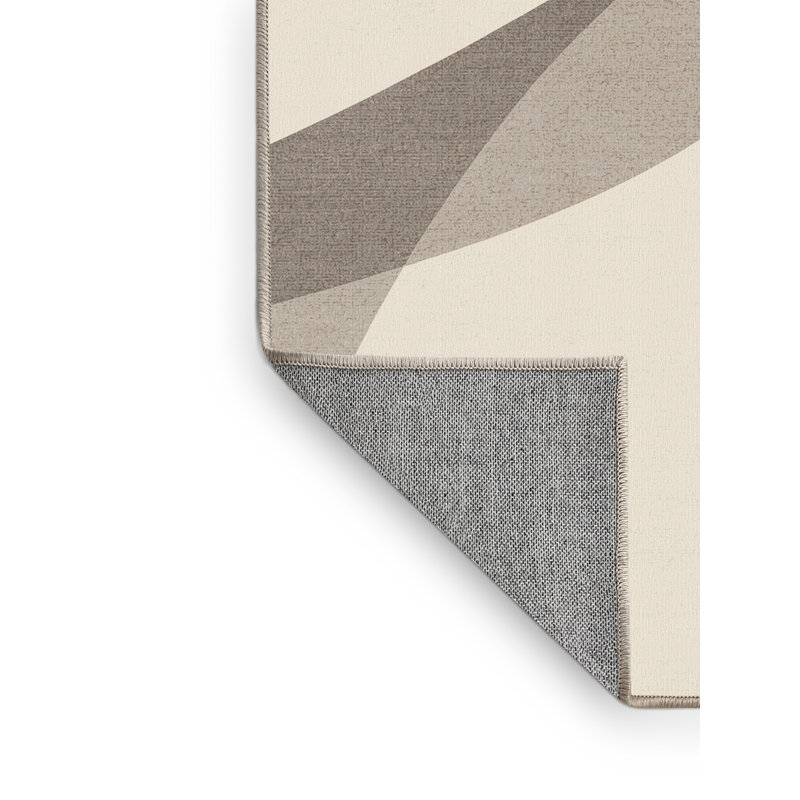 Machine Washable Pahola Scandinavian Rug in Beige – Beige Binding, 8 x 12