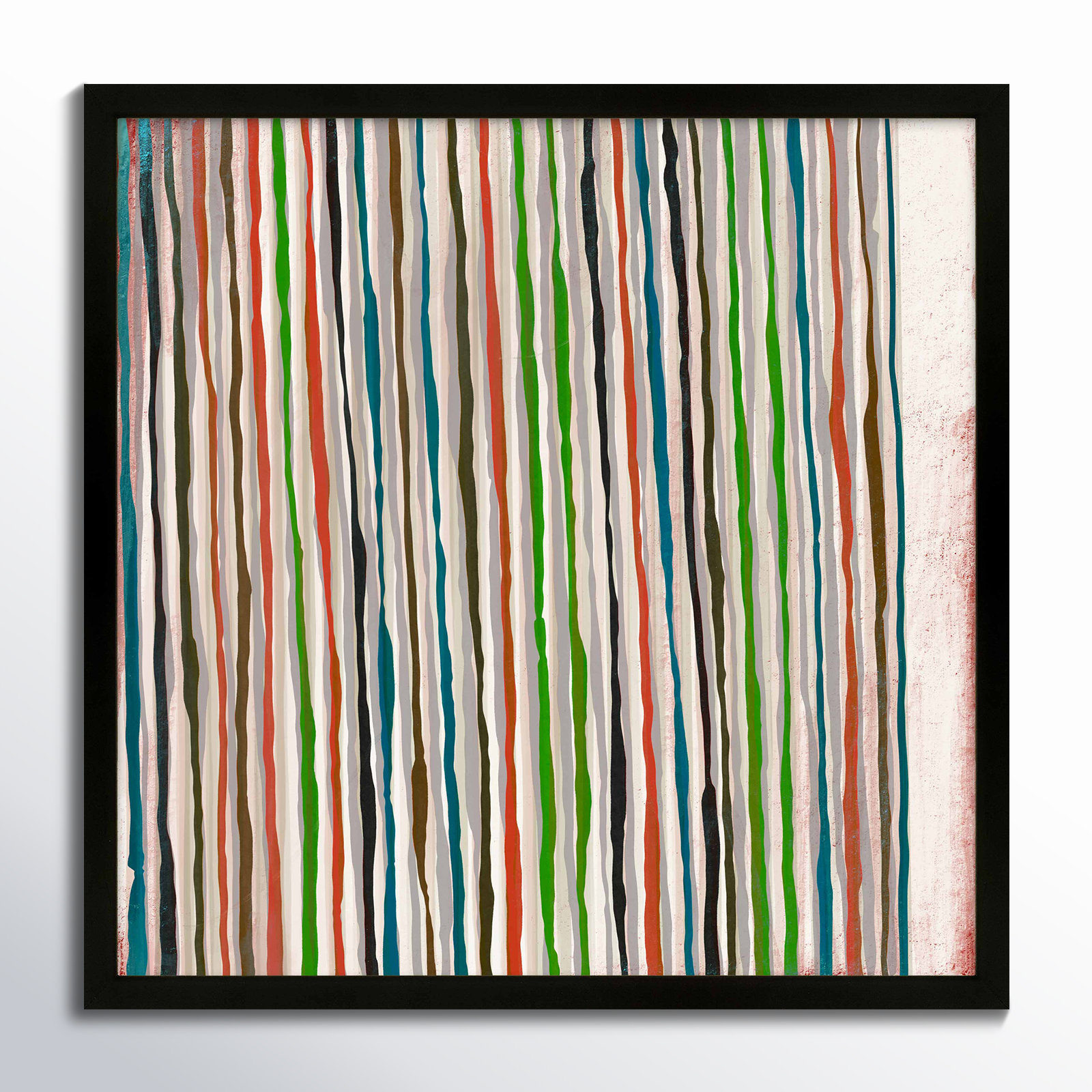 Untitled Linework Print by Marco Marella, Black Paper Framed, 30" H x 30" W