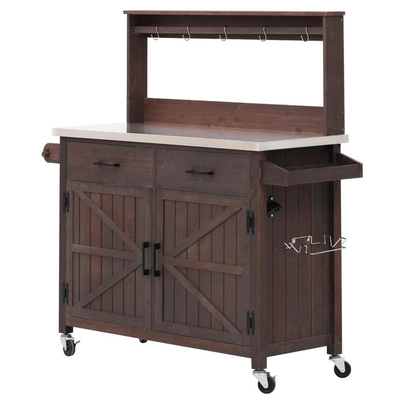 Premium Outdoor Kitchen Cart, Brown
