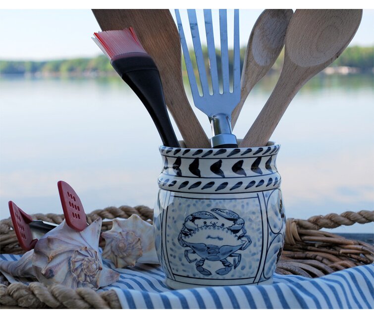 Utensil Holder - Crab - Great Bay Pottery