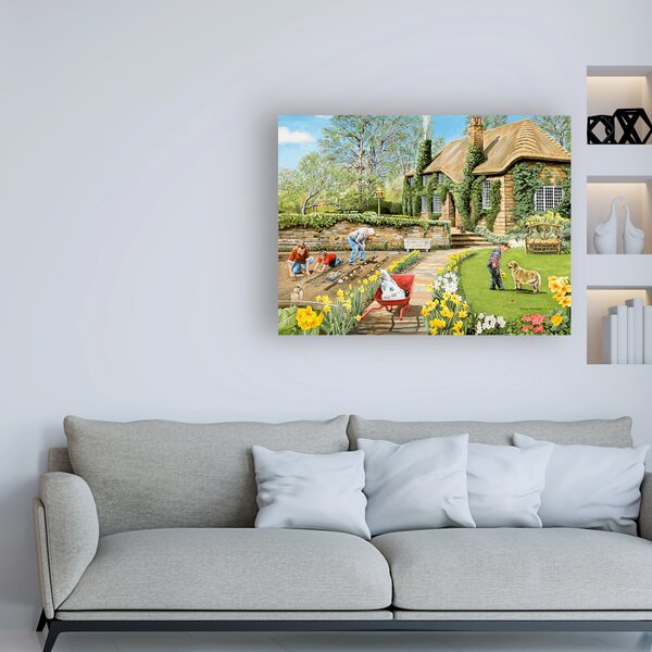 Charlton Home® Spring Garden Scene On Canvas by Trevor Mitchell ...