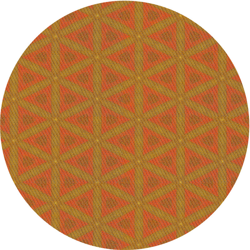Brun/vert à motif géométrique Rexdale Tapis décoratif, Rond 6 pi