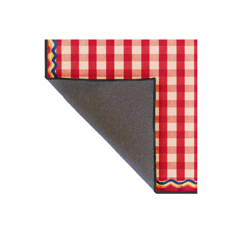 Tapis tissé rose à carreaux lavables Mosso, 3'3" x 6'7"