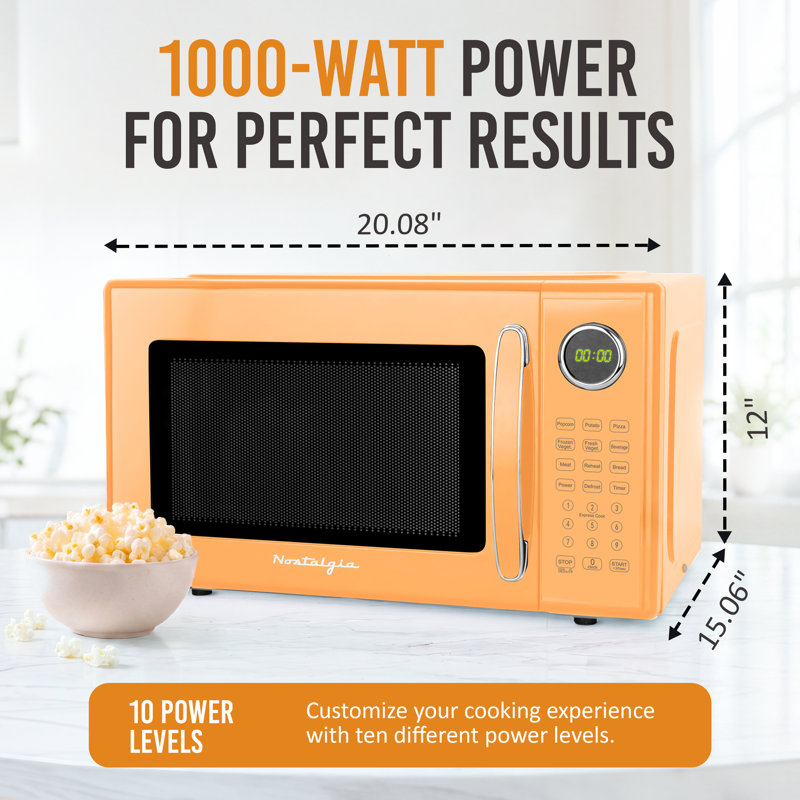 Rétro 1,1 pi³ Four à micro-ondes de comptoir, orange, Orange