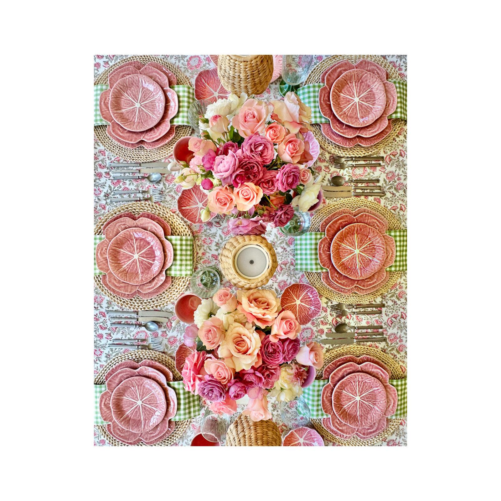 Cabbage Pink Plate 7", Set of 4