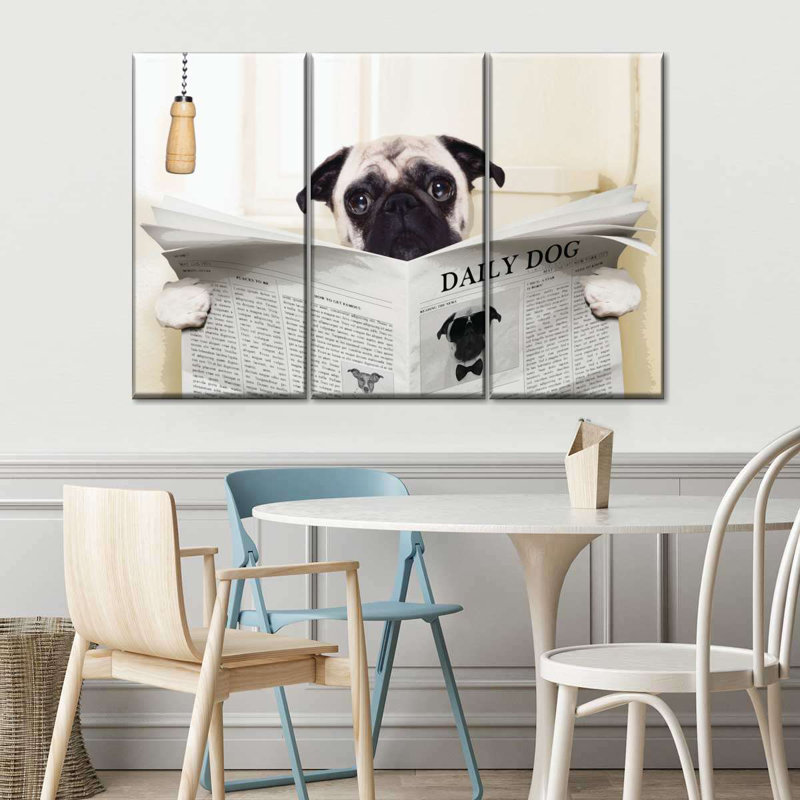 «Funny Animal», ensemble de 3 pièces par Furry Portraits, H 24 po x l 38 po x P 1,25 po