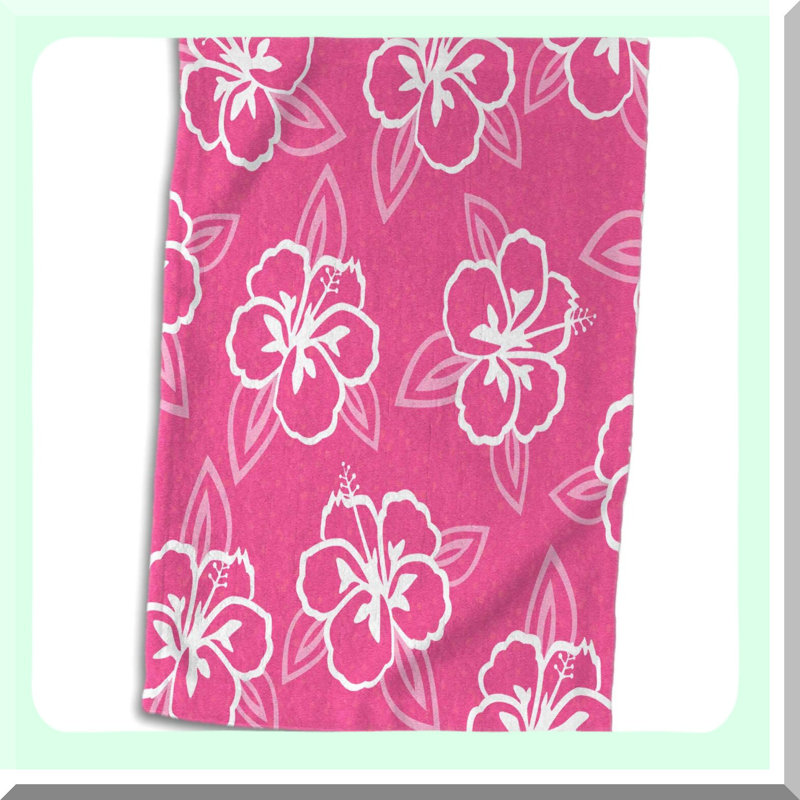 Elegant Glam Hand Towel - 15x22, White Floral
