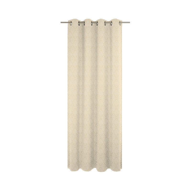 Abelard Room Darkening Curtains Single Panel, 145cm H x 132cm W, Gold