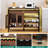 Wine Bar Cabinet with Power Outlets and LED Lights, Industrial Coffee Bar Cabinets for Liquor and Glasses Home Bar Kitchen Buffet Cabinet for Home Living Dining Room 47"