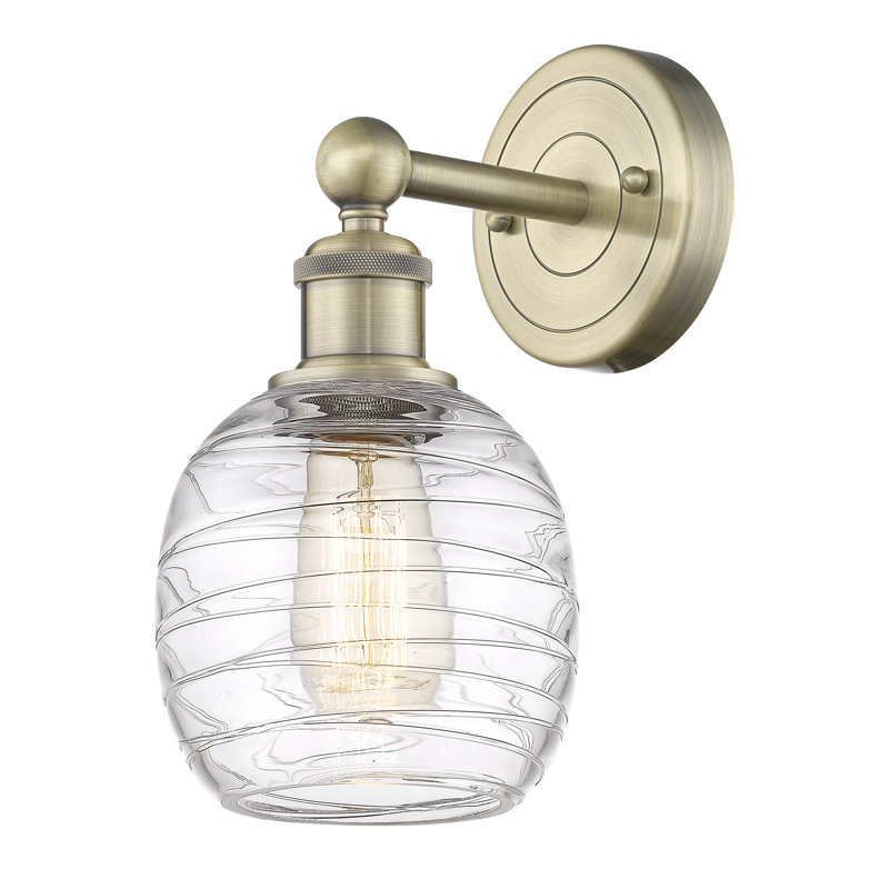 Cheraw Armed Sconce, Deco Swirl, Antique Brass
