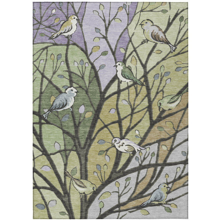 Machine Washable Indoor/Outdoor Adalaide ACN2336 Botanical Rug