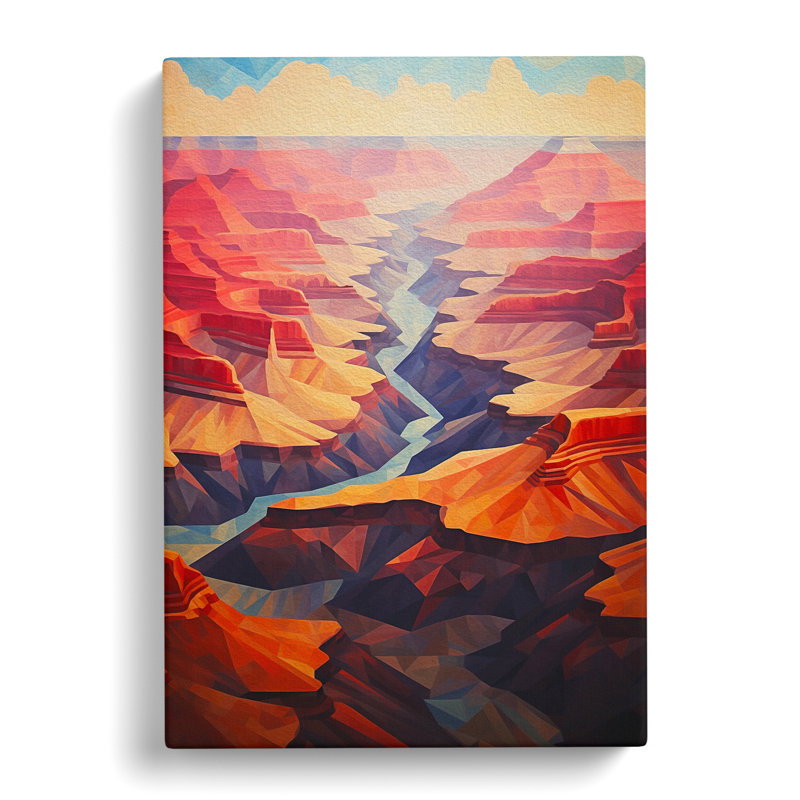 Grand Canyon Geometric - Wrapped Canvas, 50cm H x 35cm W x 3cm D