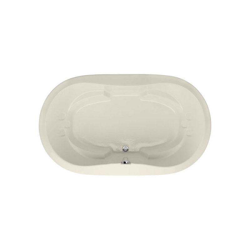 Savannah 66'' L Soaking Bathtub, Biscuit, Satin Brass
