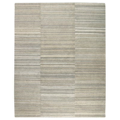Spectrum Striped Hand-Knotted Wool Brown/Gray Area Rug