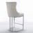 Velvet Upholstered Metal Bar Stools Set with Tufted Back and Nailedhead Trim-1587019554