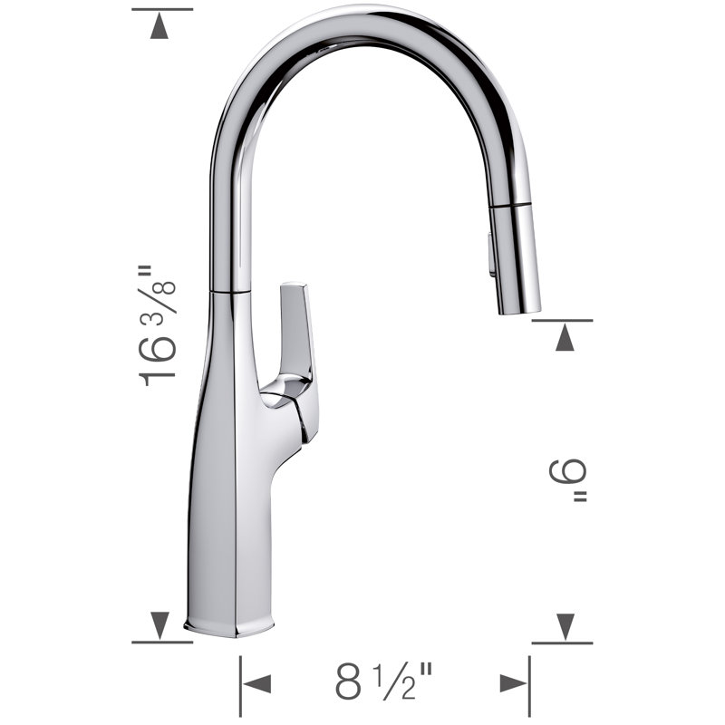 Rivana High-Arc Pull-Down Dual-Spray Kitchen Faucet - Chrome, Polished Chrome