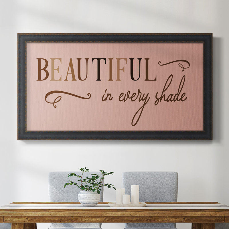 «Every Shade», art textuel sur toile, H 21 po x l 37 po x P 2,5 po