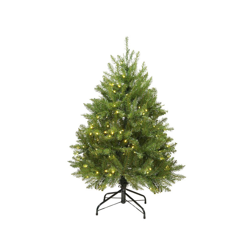 Arbre de Noël artificiel pin complet 4 pi pré-éclairé avec lumières DEL claires et chaudes